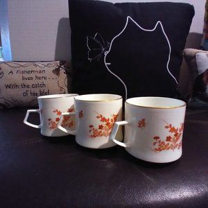 3 Mikasa Eastwind Teacups (A4-181) Bone China